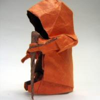Monk with a stick