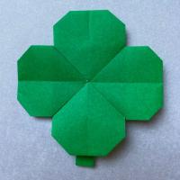 Four-leaf clover with stem